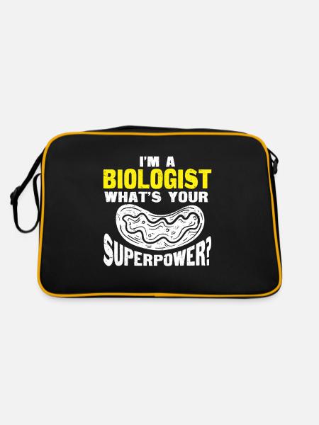 Biology Gift Biologist - Retro Bag - black/gold - Back