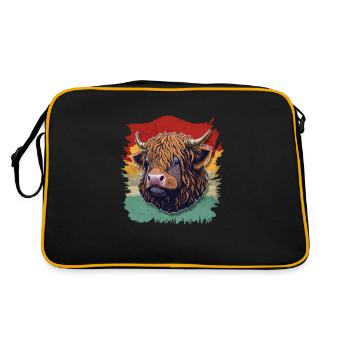 Vache bovine des Highlands - Sac Retro - noir/or - Dos