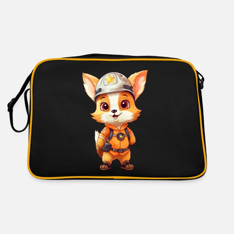 Cute fox as a firefighter - Fire Brigade Forest Animal Retro Bag