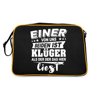 Klüger Als Du - Retro Tasche - Schwarz/Gold - Hinten