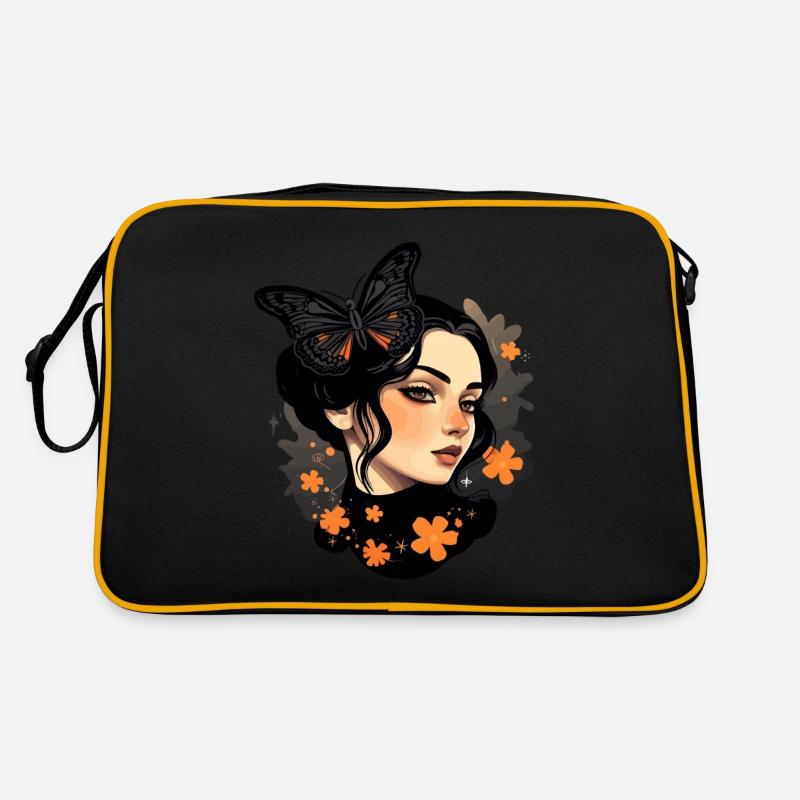 Aesthetic Girl: Gothic Wave Design avec - Sac Retro - noir/or