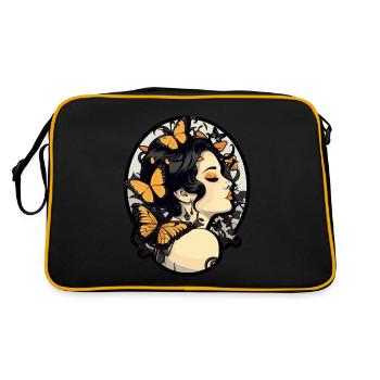 Fille gothique aux papillons: esthétique gothique - Sac Retro - noir/or - Dos