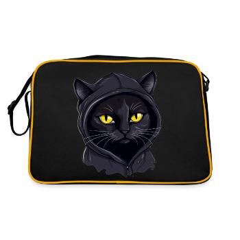 Cat Head Black Cat Bombay Happy Cat Cats - Retro Bag - black/gold - Back