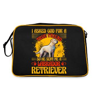 Labrador Funny Saying - Retro Bag - black/gold - Back
