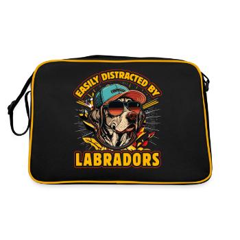 Easily distracted by Labradors - Retro Bag - black/gold - Back