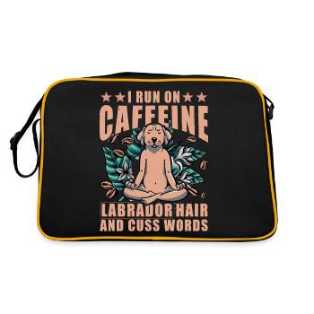 Je cours sur Coffee Labrador Hair et les mots cuss - Sac Retro - noir/or - Dos