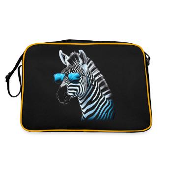 Kühle Zebra Sonnenbrille - Retro Tasche - Schwarz/Gold - Hinten