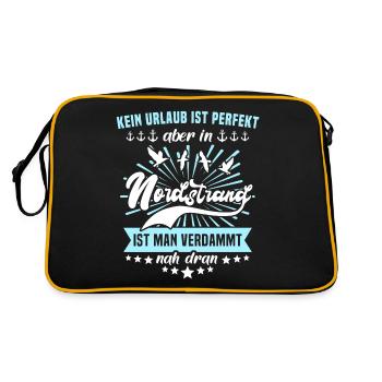 Nordstrand Sprüche Nordstrander Spruch - Retro Tasche - Schwarz/Gold - Hinten