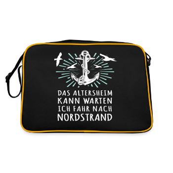 Nordstrand Sprüche Nordstrander - Retro Tasche - Schwarz/Gold - Hinten