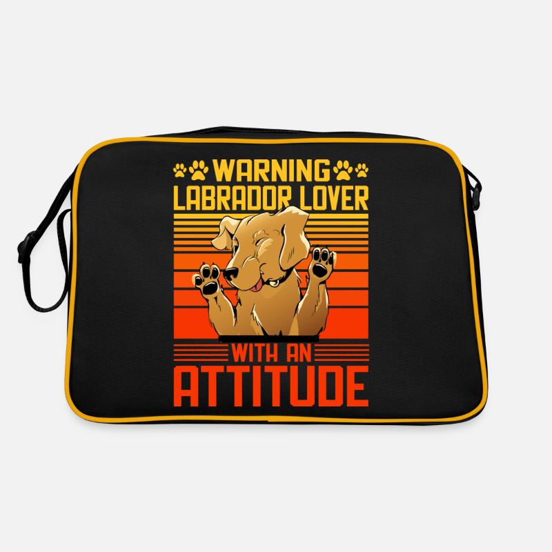 Warning Labrador Lover with an Attitude Retro Tasche