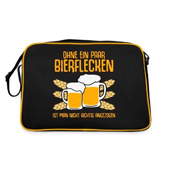 Bier Biergarten Bierfest Bierkrug - Retro Tasche - Schwarz/Gold - Hinten
