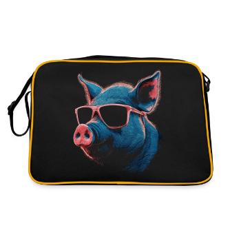 Kühle Schweinerbrille - Retro Tasche - Schwarz/Gold - Hinten