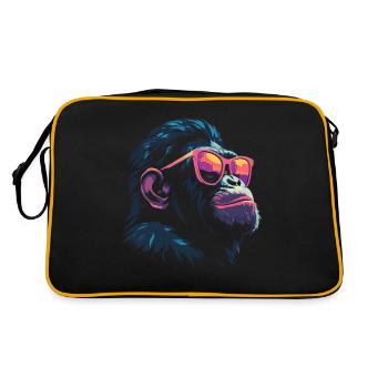Kühle Schimpanse Sonnenbrille - Retro Tasche - Schwarz/Gold - Hinten