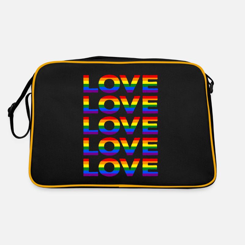 Pride LGBT LGBTQ Regenbogenfahne Love CSD Geschenk Retro Tasche