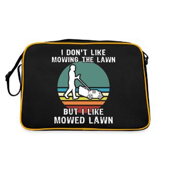 Mowing the lawn - Retro Bag - black/gold - Back