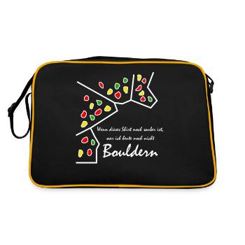 Bouldern Kletterwand Klettern - Retro Tasche - Schwarz/Gold - Hinten