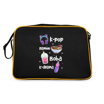 Bubble Tea - Retro Tasche - Schwarz/Gold - Hinten