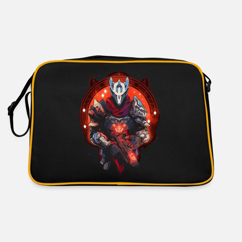 Epic Gamer Guardian devant un cercle de lune rouge Sac Retro
