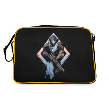 Epic Gamer Guardian with Pastel Colors Background - Retro Bag - black/gold - Back