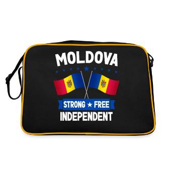 Moldawien - Retro Tasche - Schwarz/Gold - Hinten