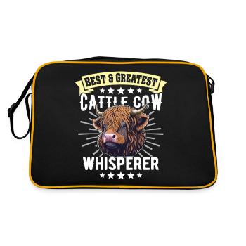 Highland cattle Cattle Cows - Retro Bag - black/gold - Back