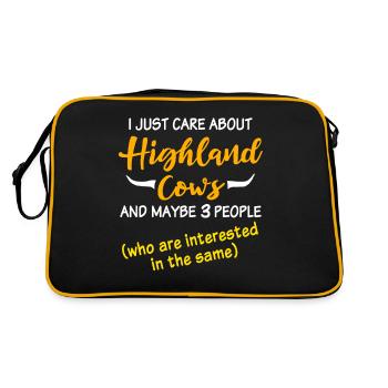 Highland cattle Cattle Cows - Retro Bag - black/gold - Back