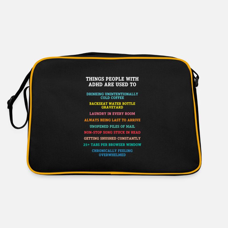 ADHS ADHD Aufmerksamkeit Defizit Geschenk Retro Tasche