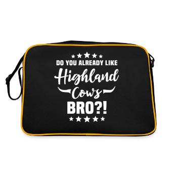 Highland cattle - Retro Bag - black/gold - Back
