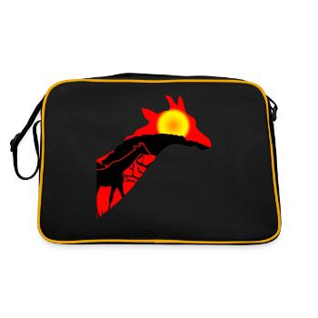 Giraffe in the sunset Giraffes - Retro Bag - black/gold - Back