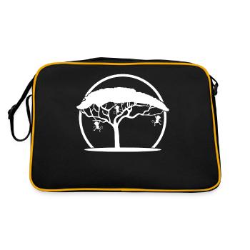 Singe dans l’arbre Singe - Sac Retro - noir/or - Dos