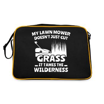 Mowing the lawn - Retro Bag - black/gold - Back