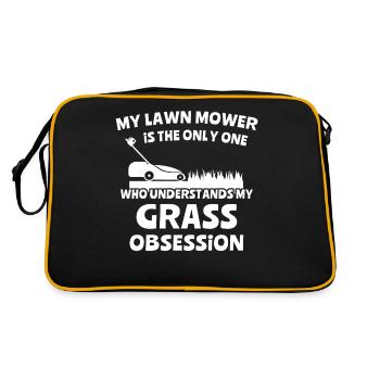 Mowing the lawn - Retro Bag - black/gold - Back