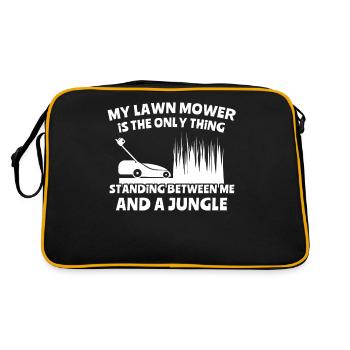 Mowing the lawn - Retro Bag - black/gold - Back