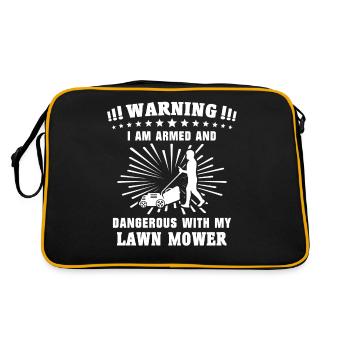 Mowing the lawn - Retro Bag - black/gold - Back