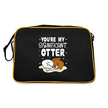 Loutre de mer Loutre Cadeau de loutre - Sac Retro - noir/or - Dos