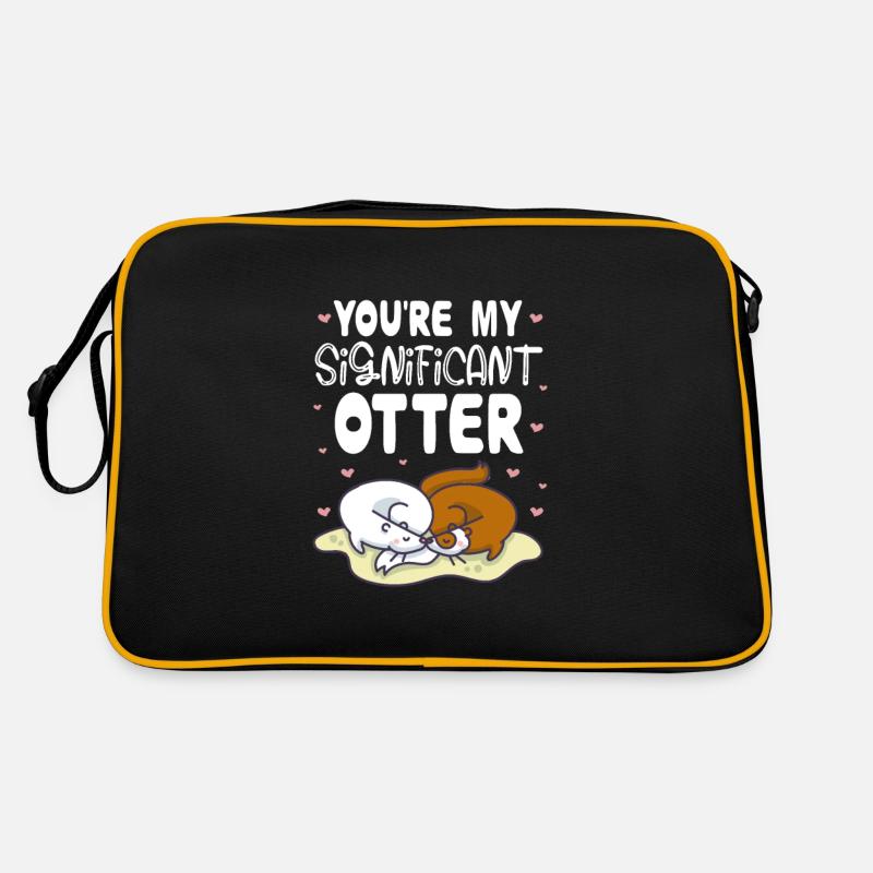 Otter Sea Otter Otter Gift - Retro Bag - black/gold
