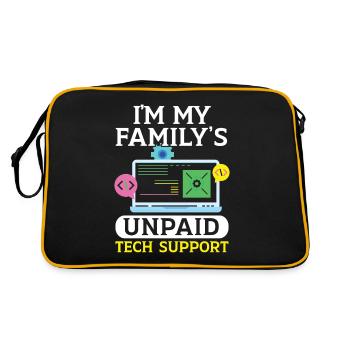 I'm My Family's Unpaid Tech Support Tech Support - Retro Bag - black/gold - Back