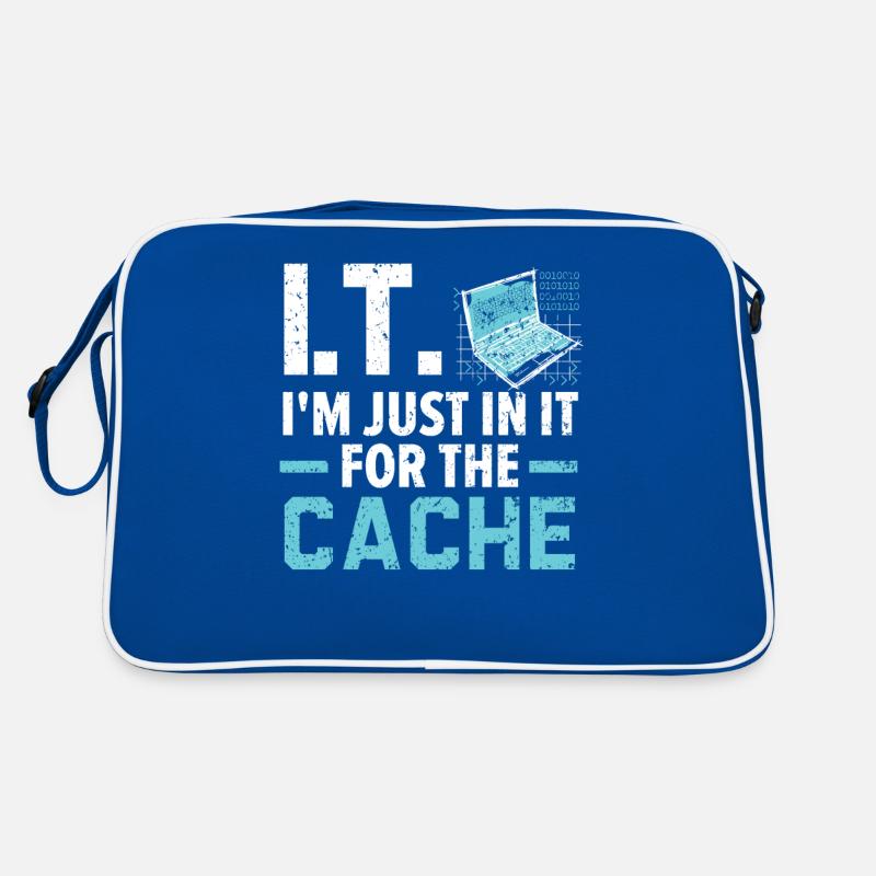 I.T. I'm Just In It For The Cache Computer Retro Bag