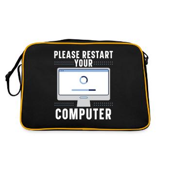 Please Restart Your Computer Coding Tech Support - Retro Bag - black/gold - Back