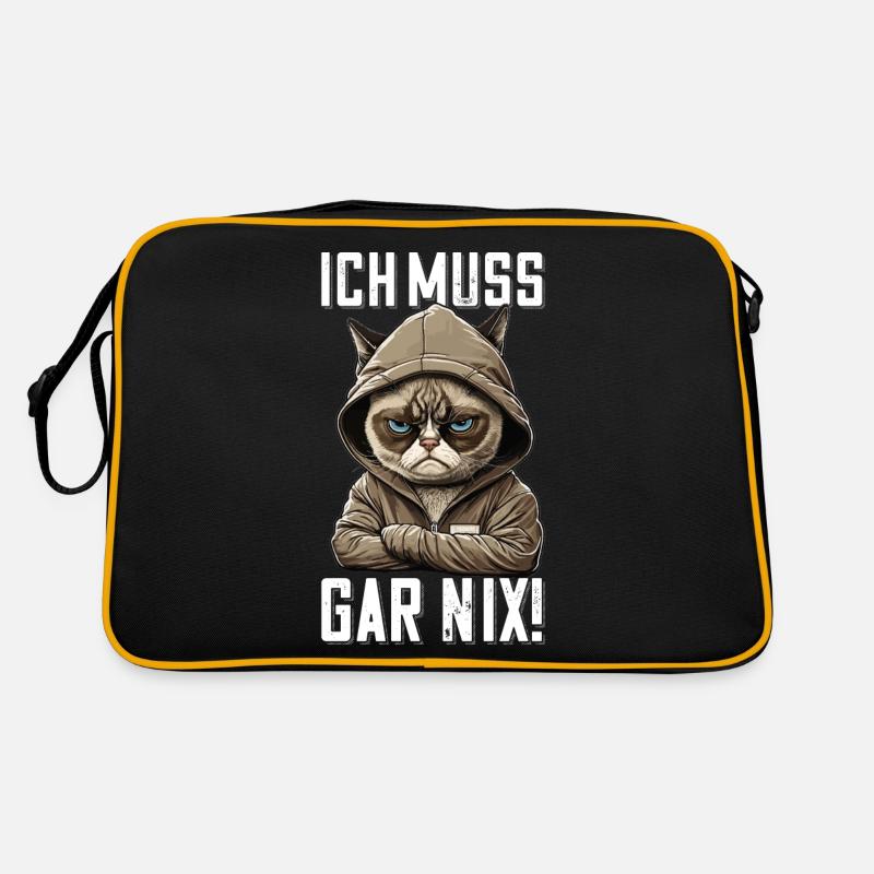 Ich muss gar Nix Mitarbeiter Arbeitskollegen Retro Tasche