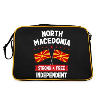 Nordmazedonien - Retro Tasche - Schwarz/Gold - Hinten