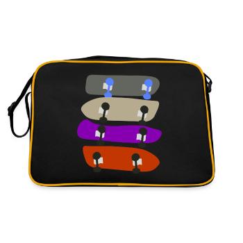Longboard Skateboard Longboarder - Retro Bag - black/gold - Back