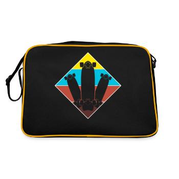 Longboard Longboarder Longboarding - Sac Retro - noir/or - Dos