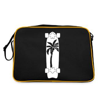 Longboard with palm tree longboarder - Retro Bag - black/gold - Back