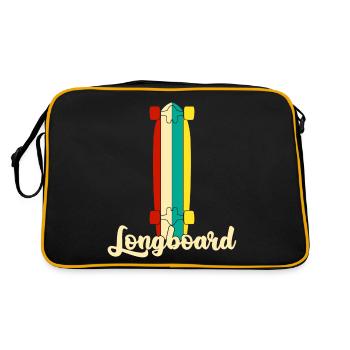 Longboard Longboarding Retro Longboarder - Sac Retro - noir/or - Dos