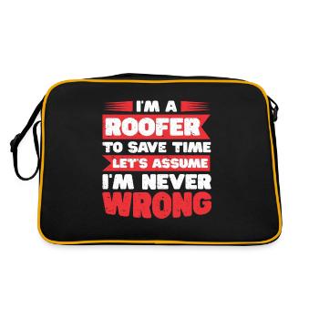 Dachdecker Geschenk Arbeit Handwerker Dachdecker - Retro Tasche - Schwarz/Gold - Hinten