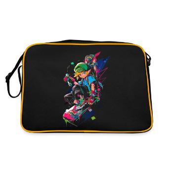 Legendary Forest Boy: Cool Boarder Gaming Design - Retro Bag - black/gold - Back