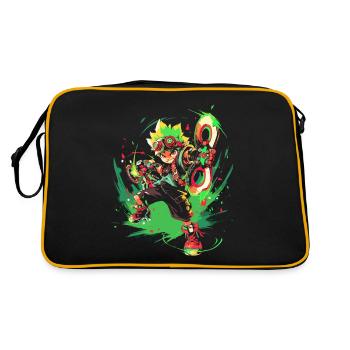 Forest Boy: Gaming Legend with Cool Flash Design - Retro Bag - black/gold - Back