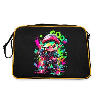 Cool Gaming Design Legendary Forest Boy Graffiti - Retro Bag - black/gold - Back