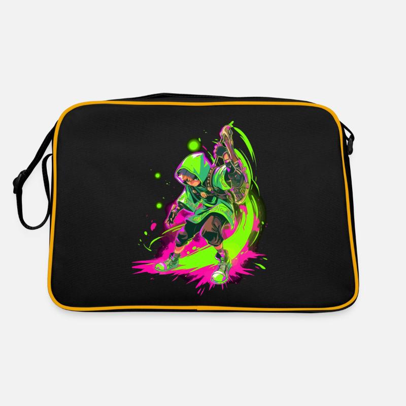 Legendärer Waldjunge im SplashArt Gaming-Design Retro Tasche